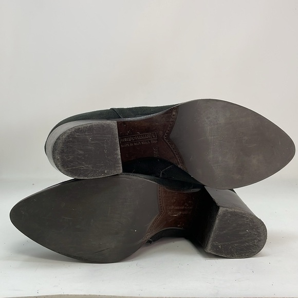 Alberto Fermani Ankle Booties Dark Green Suede Leather Size 39.5 9.5 - Picture 12 of 13